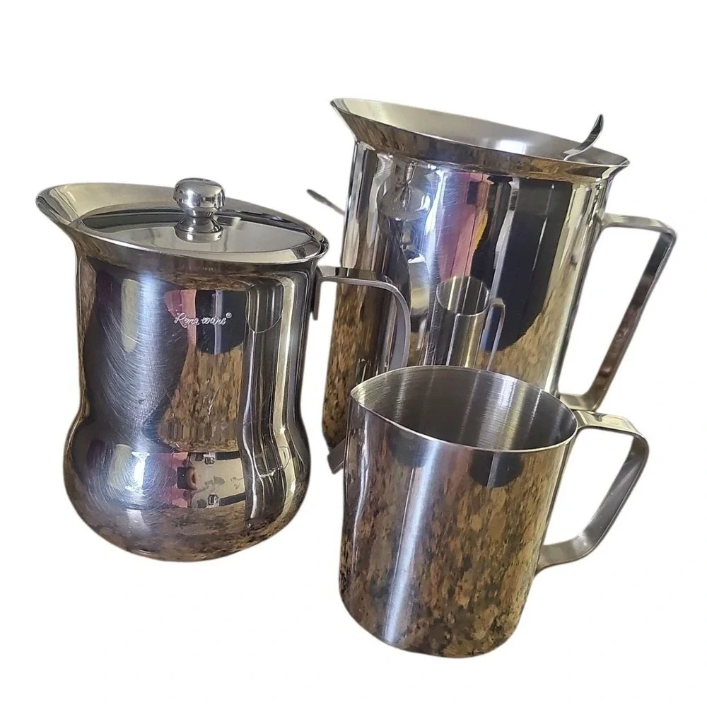 Vintage‎ Rena Ware Pitcher & Stainless Steel Serving Jug Set 3 Pc Barista Coffee